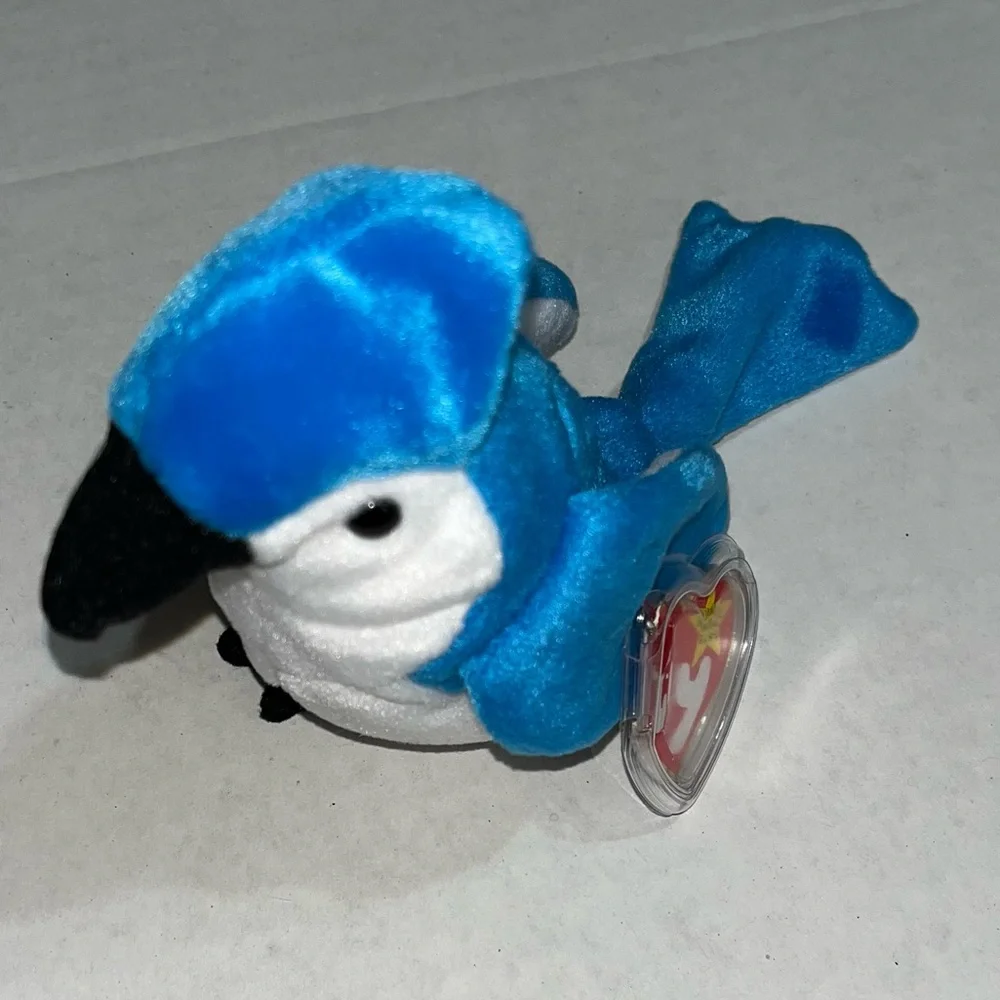 TY Beanie Babies Whisper Deer,‎ Lucky Ladybug, Flitter Butterfly Rocket Blue Jay